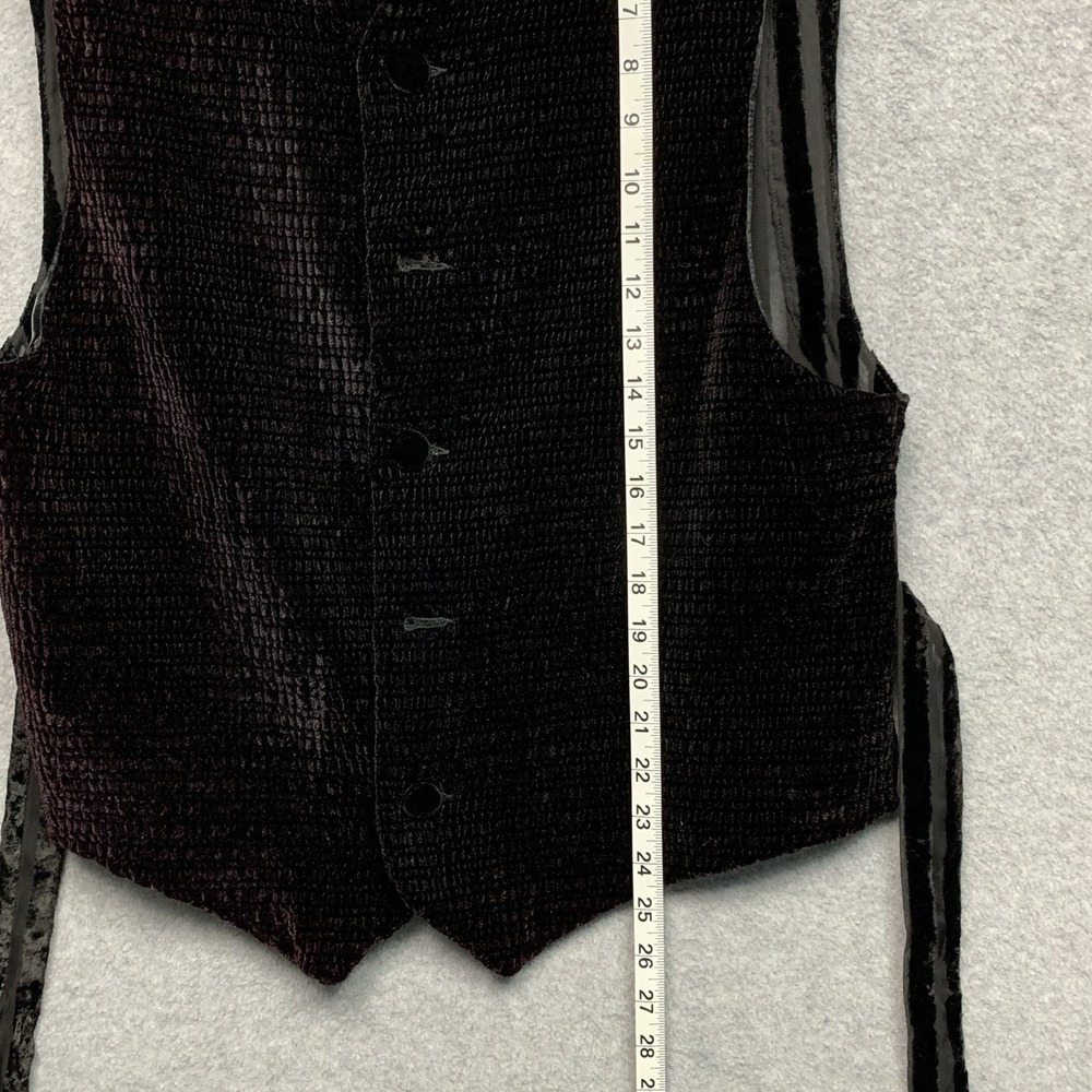 Vtg Gaspar Saldanha Smocked Velvet Vest Sz L Sheer‎ Back Whimsigoth Renaissance - Picture 7 of 7